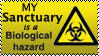Stamp that says &ldquo;My sanctuary is a biological hazard&rdquo;